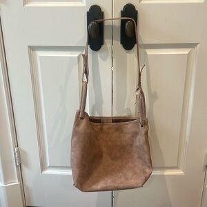 Anthropologie pink suede bag